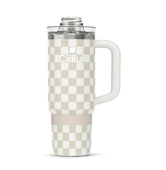 Limited Edition: 30oz. Taupe Tartan Travel StrawSip™ Tumbler | Bright Choice